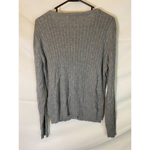 LIZ CLAIBORNE WOMENS SIZE PETITE LARGE GRAY BUTTON UP CARDIGAN‎ SWEATER - Picture 2 of 2